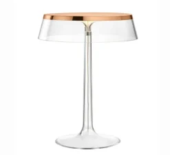 Lampe*Flos Lampe à poser, Bon Jour, , LED, dim, 2700K, 884 lm, Ø31,6cm, H41cm - diffuseur cuivre, couronne transparente