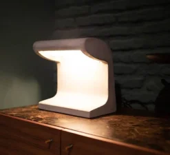 Lampe*Nemo Lighting Lampe à poser, Borne Mini, LED, 3000K, 1920lm, L30cm, H31cm - béton