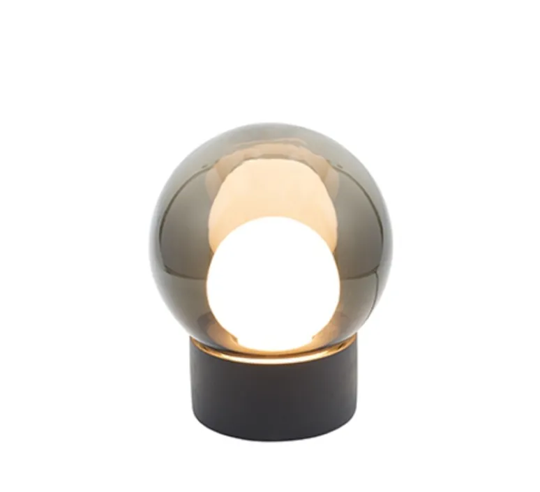 Lampe*Pulpo Lampe à poser, Boule Small, , 2700K, 806lm, H35,5cm - verre fumé, gris