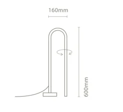 Lampe à poser, Bow, noir, LED, dim, 2700K, 1120 lm, Ø16cm, H60cm - Nexia