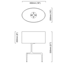 Lampe*CTO lighting Lampe à poser, BRAQUE, , L40cm, H53,5cm - gris colombe