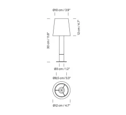 Lampe*Santa & Cole Lampe à poser, Básica Mínima, , Ø12cm, H30cm - bronze, beige