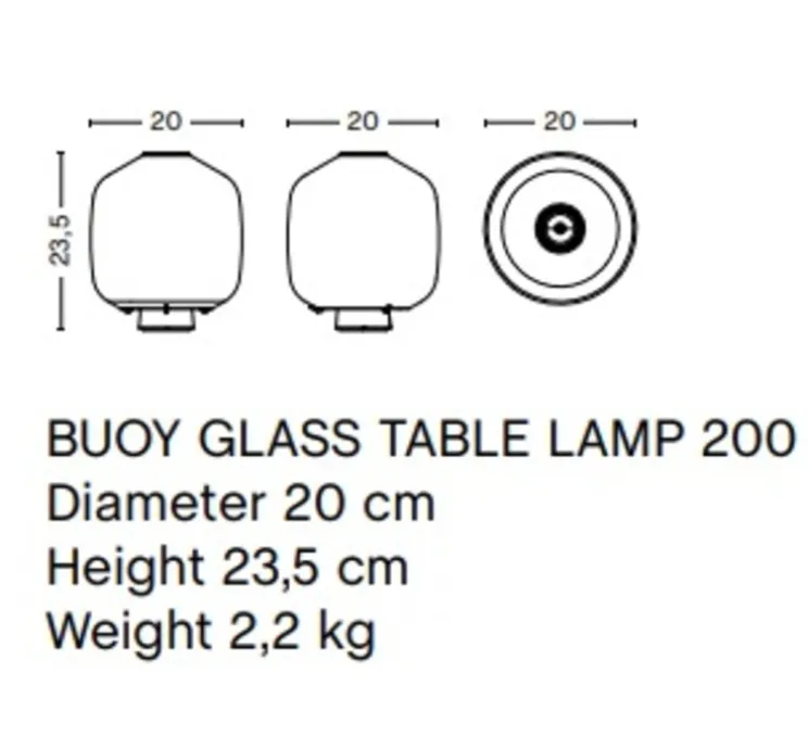 Lampe à poser, Buoy 200, blanc, Ø20cm, H23,5cm - HAY