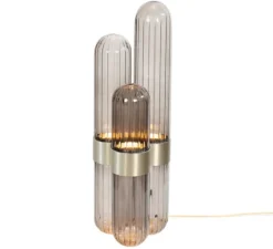 Lampe*Pulpo Lampe à poser, Cactus Small, , LED, 2700K, 1600 lm, Ø20cm, H63cm - gris fumé, laiton