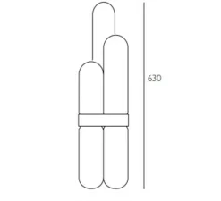 Lampe*Pulpo Lampe à poser, Cactus Small, , LED, 2700K, 1600 lm, Ø20cm, H63cm - gris fumé, laiton