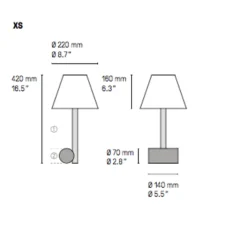 Lampe*CVL Lampe à poser, Calée XS, satiné, Ø22cm, H42cm - Blanc et laiton