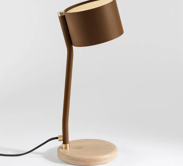 Lampe*JURIE & JARRE Lampe à poser, CANOPEE, , L16cm, H37cm - Brun cognac