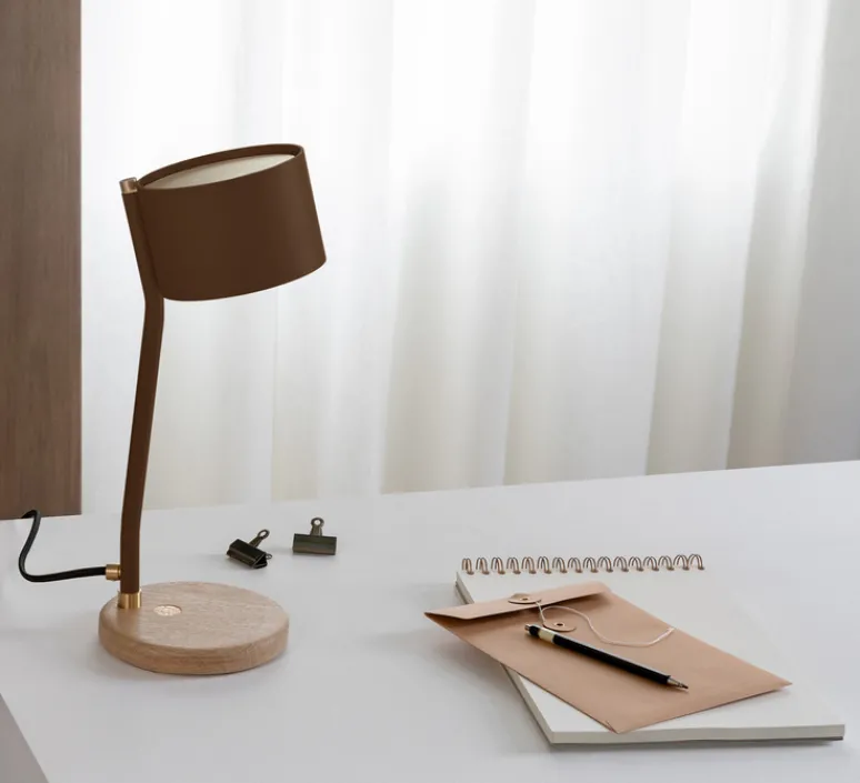 Lampe*JURIE & JARRE Lampe à poser, CANOPEE, , L16cm, H37cm - Brun cognac