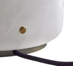 Lampe à poser, Capsule, laiton, albâtre, LED, dim, 2700-1800K, 500 lm, Ø13cm, H19,5cm - Carpyen