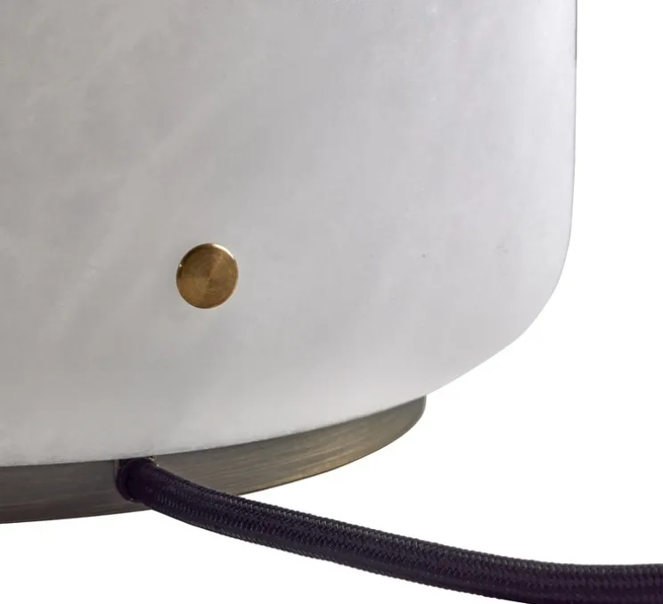 Lampe à poser, Capsule, laiton, albâtre, LED, dim, 2700-1800K, 980 lm, Ø20cm, H30,2cm - Carpyen