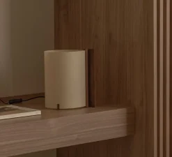 Lampe à poser, Cata, noyer, LED, 2200K, 80 lm, L13,5cm, H25cm - Faro