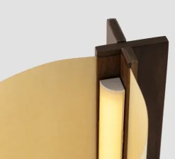 Lampe à poser, Cata, noyer, LED, 2200K, 80 lm, L13,5cm, H25cm - Faro