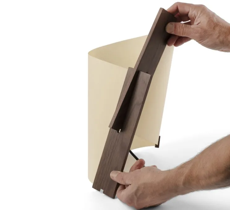 Lampe à poser, Cata, noyer, LED, 2200K, 80 lm, L13,5cm, H25cm - Faro