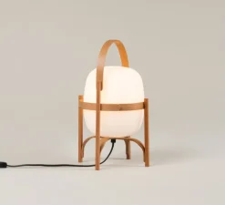 Lampe à poser, Cestita, bois, Ø22cm, H36cm - Santa & Cole