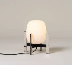 Lampe à poser, Cestita Metallica, acier poli, Ø23cm, H28cm - Santa & Cole