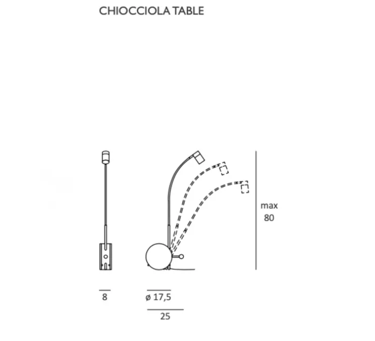 Lampe à poser, chiocciola table, blanc, LED, 2700K, 1000 lm, Ø17,5cm, H80cm - Lumen Center Italia