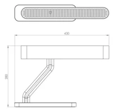 Lampe*Bert frank Lampe à poser, Colt, , L43cm, H27,9cm - laiton