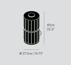Lampe à poser, Column 300, carbone, LED, dim, 1800-3000K, 1422 lm, Ø27,5cm, H60cm - A-N-D