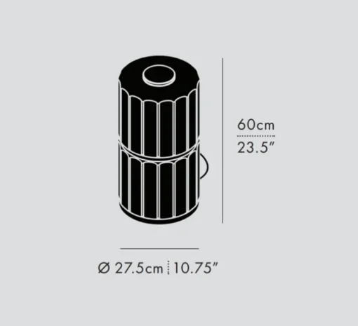 Lampe à poser, Column 300, carbone, LED, dim, 1800-3000K, 1422 lm, Ø27,5cm, H60cm - A-N-D