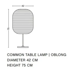 Lampe*HAY Lampe à poser, Common Lamp base Oblong, blanc & noir, Ø42cm, H75cm - blanc & noir