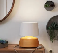 Lampe à poser, Coppa, abat-jour Athena, terracotta, blanc, Ø24cm, H29cm - Creative Cables