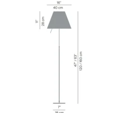 Lampe à poser, Costanza, D13t.c., aluminium, LED, Ø40cm, H160cm - Luceplan