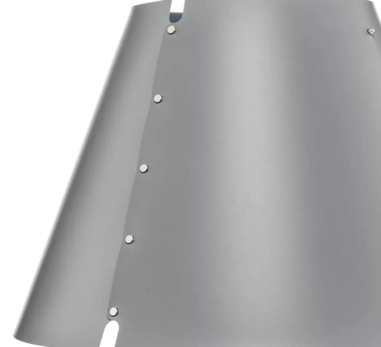 Lampe*Luceplan Lampe à poser, Costanzina, abat-jour gris béton, pied aluminium, Ø26cm, H51cm - gris béton, aluminium