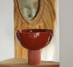 Lampe à poser, Coupo, Terracotta brillant, Ø29cm, H25cm - Oustao