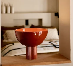 Lampe à poser, Coupo, Terracotta brillant, Ø29cm, H25cm - Oustao