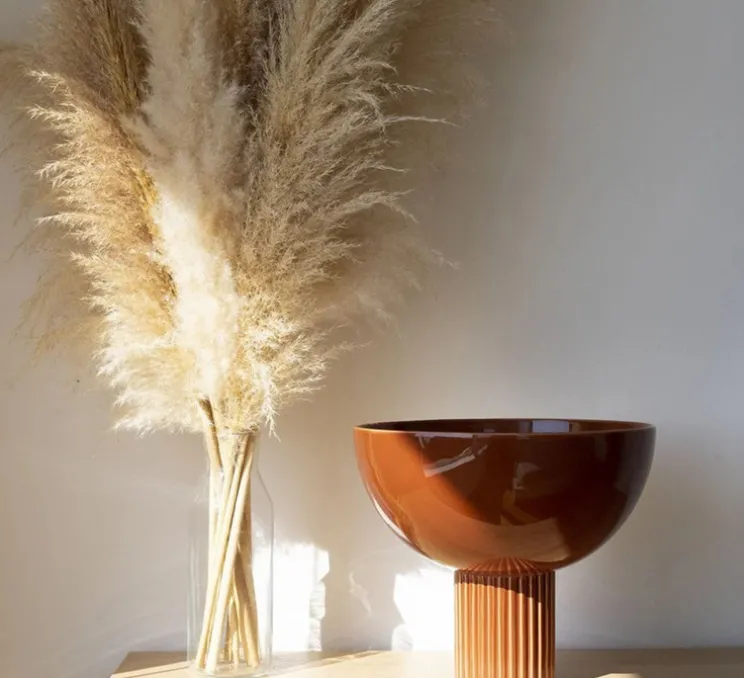 Lampe à poser, Coupo, Terracotta brillant, Ø29cm, H25cm - Oustao