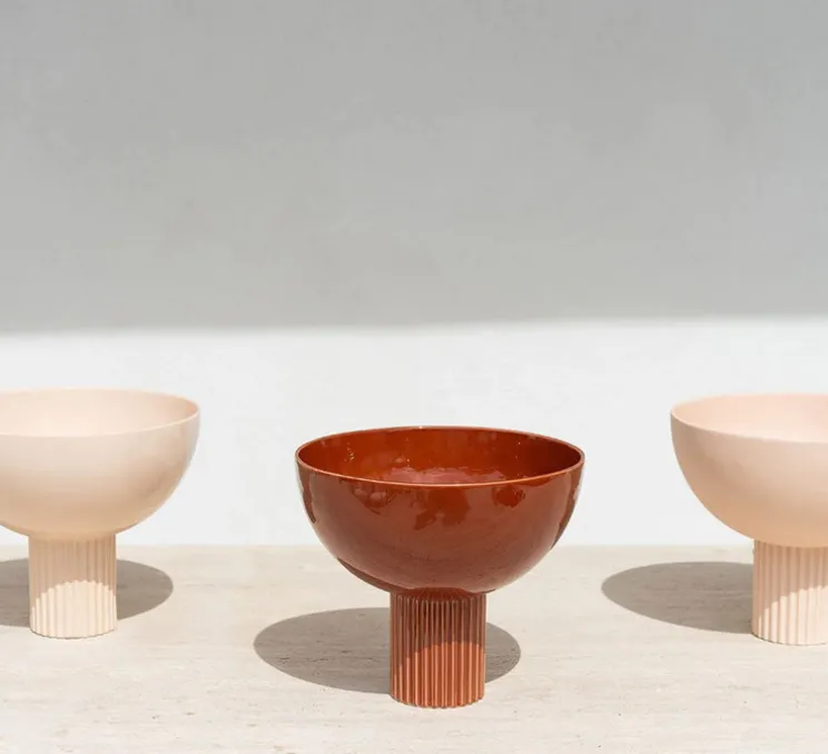 Lampe à poser, Coupo, Terracotta brillant, Ø29cm, H25cm - Oustao