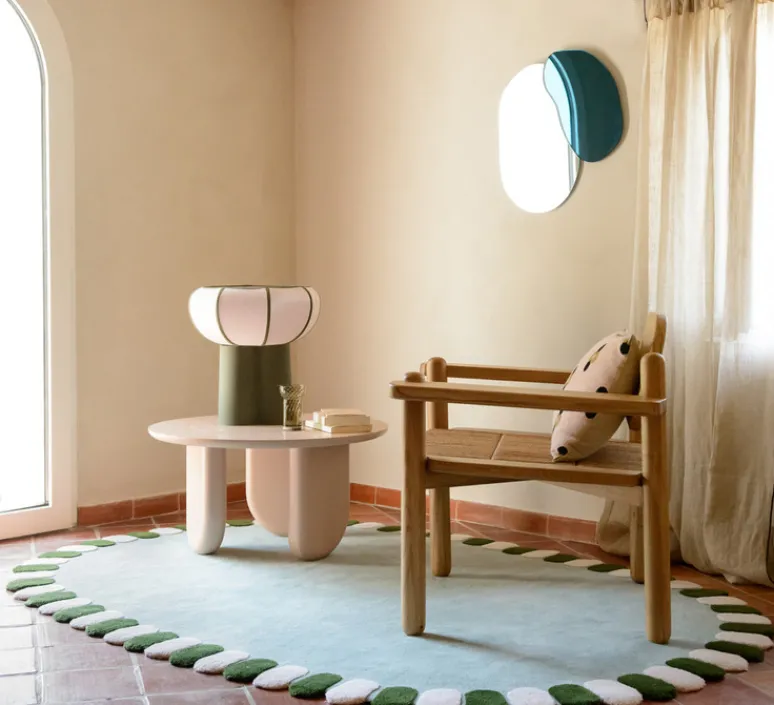 Lampe*Margaux Keller Collections Lampe à poser, Couqueto, , Ø45cm, H44,5cm - vert romarin