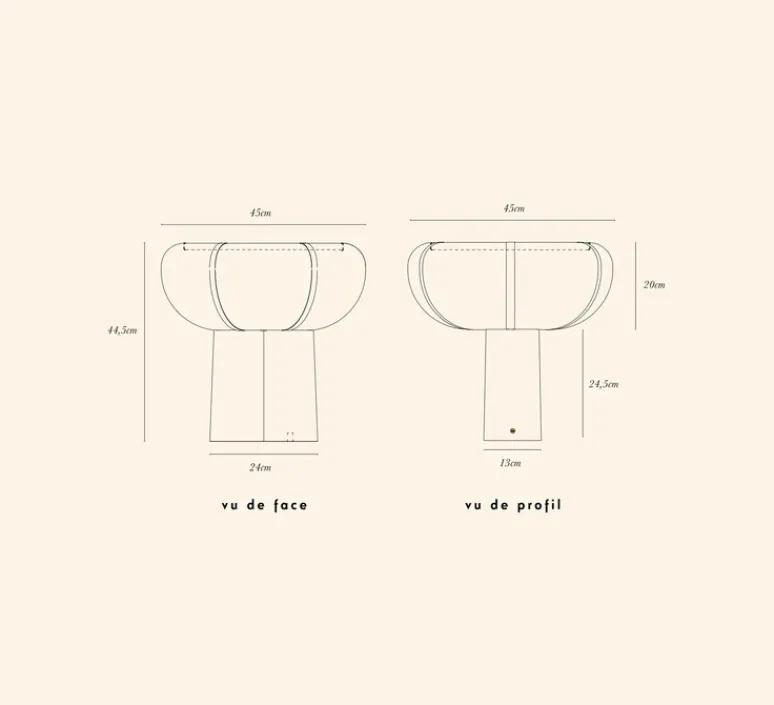 Lampe*Margaux Keller Collections Lampe à poser, Couqueto, , Ø45cm, H44,5cm - vert romarin