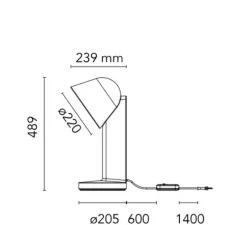Lampe à poser, Céramique Down, rouille, L22cm, H48,9cm - Flos