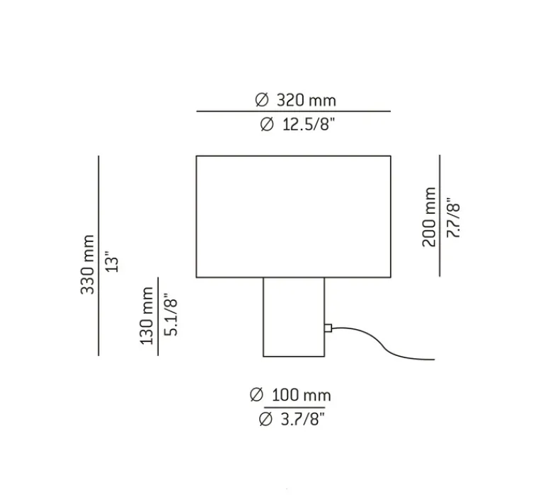 Lampe*Estiluz Lampe à poser, Cyls, M-3906P, , Ø32cm, H33cm - noir