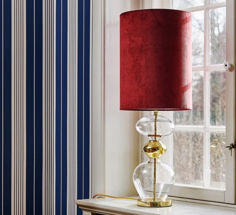 Lampe*Ebb and Flow Lampe à poser, D Rosyta, , Ø30cm, H86cm - bordeaux