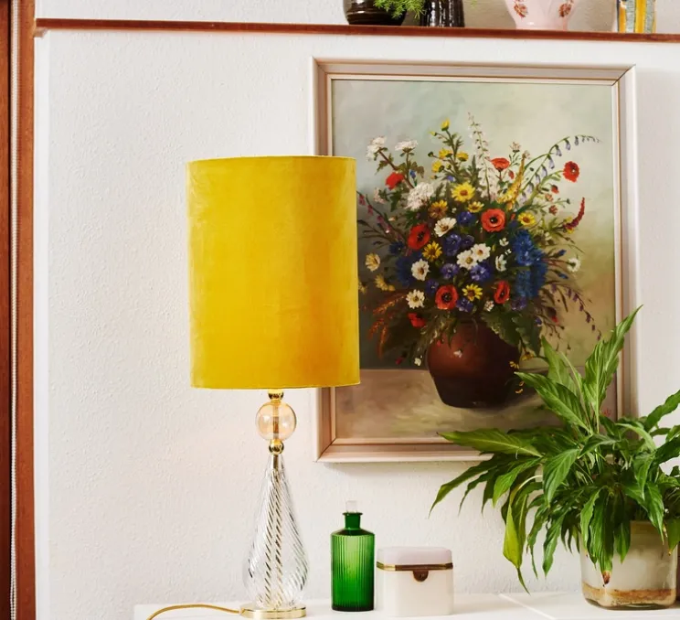 Lampe à poser, D Rosyta, jaune, Ø30cm, H87cm - Ebb and Flow