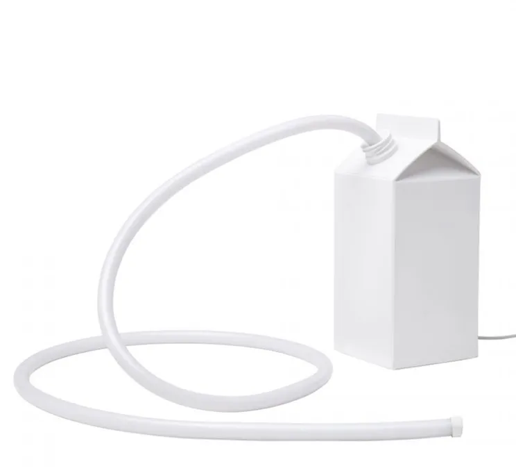 Lampe à poser, Daily Glow Milk, carton de lait, blanc, LED, 3000K, 1350lm, L10cm, H22cm - Seletti