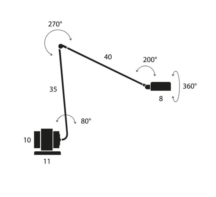 Lampe à poser, Daphine Led, Noir soft touch, LED, 2700K, 622 lm, L11cm, H75cm - Lumina