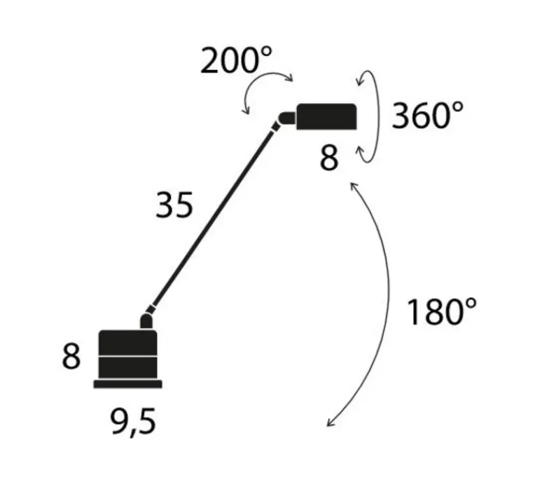 Lampe*Lumina Lampe à poser, Daphinette Led, , LED, 2700K, 410 lm, L9,5cm, H43cm - Noir soft touch