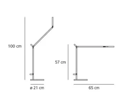 Lampe*Artemide Lampe à poser, Demetra, , LED, 3000K, 385lm, L20cm, H57-84cm - corps noir et base noire
