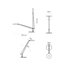 Lampe*Artemide Lampe à poser, Demetra Micro Table, , H51,5cm, L45,5cm, LED - noir