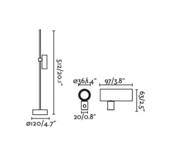 Lampe*Faro lampe à poser d'extérieur, Clap 512, , IP65, LED, 3000K, 524 lm, Ø12cm, H51,2cm - noir