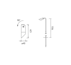 Lampe à poser, d'extérieur, Dark Sky Kew 40 Spike S, noir, IP66, LED, 2700K, 450 lm, Ø4cm, H95,5cm - John Cullen