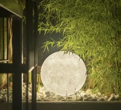 Lampe*In-es.artdesign Lampe à poser, d'extérieur, Ex.Moon 1, , IP65, Ø50cm, H50cm - blanc