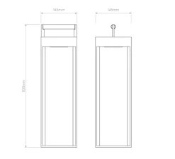 Lampe*Astro Lampe à poser, d'extérieur, Kuro 250, , IP44, LED, dim, 2700K, 145 lm, L14,5cm, H55cm - noir texturé