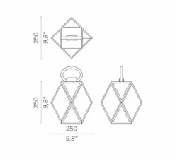 Lampe à poser, d'extérieur, Muse Lantern battery, small, bronze et ambre, IP65, LED, 3000k, 430 lm, Ø25cm, H25cm - Contardi