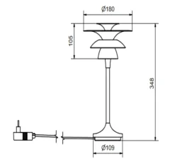 Lampe*Belid Lampe à poser, Diablo, , Ø30cm, H48,4cm - blanc et rose gold