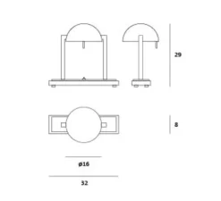Lampe à poser, Diane - Jacques Adnet, chrome, noir marquina, L32cm, H29cm - Lumen Center Italia