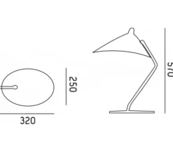 Lampe à poser, Dino, noir, L25cm, H57cm - Gong